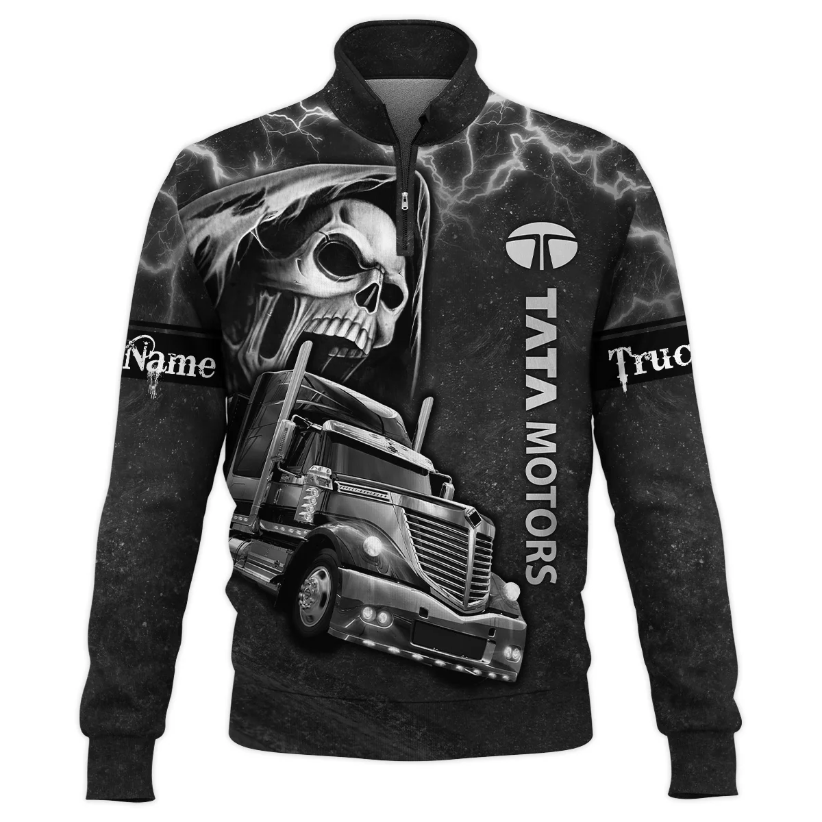 Tata Motors Gift For Trucker Quarter-Zip Jacket All Over Prints BLT22125TMQTZ