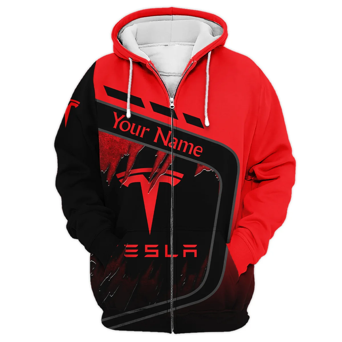 Tesla Semi Gift For Trucker Exclusive Logo Zipper Hoodie BLT21125TESZHD