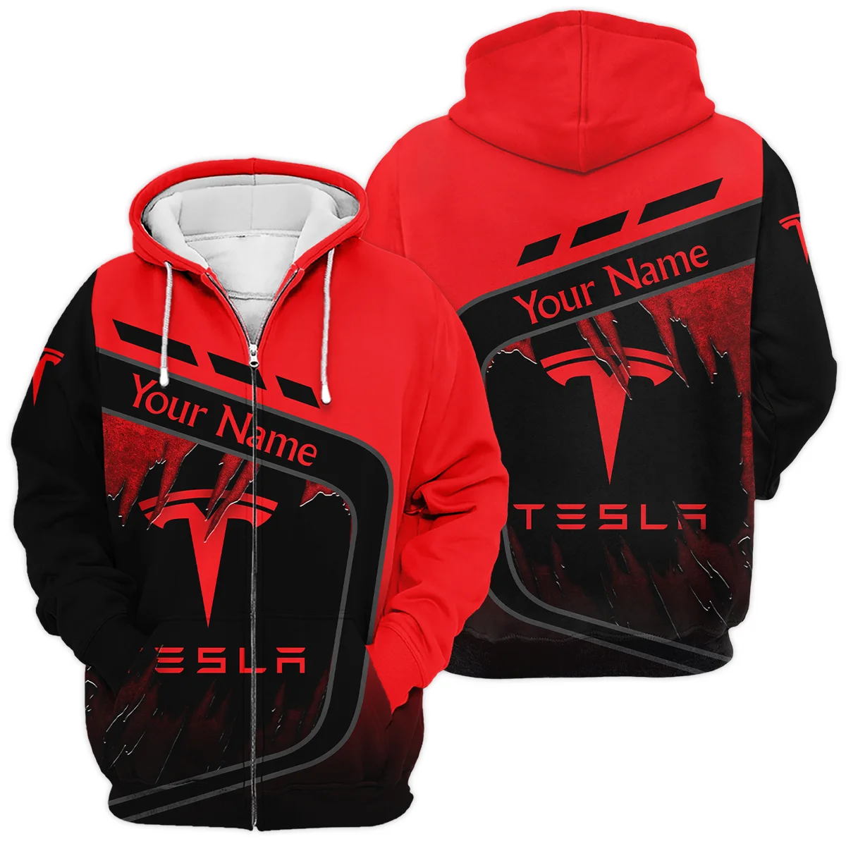 Tesla Semi Gift For Trucker Exclusive Logo Zipper Hoodie BLT21125TESZHD