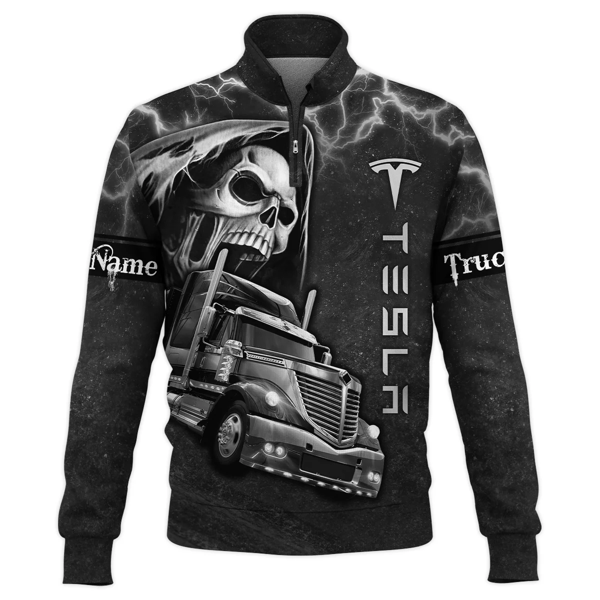 Tesla Semi Gift For Trucker Quarter-Zip Jacket All Over Prints BLT22125TESQTZ