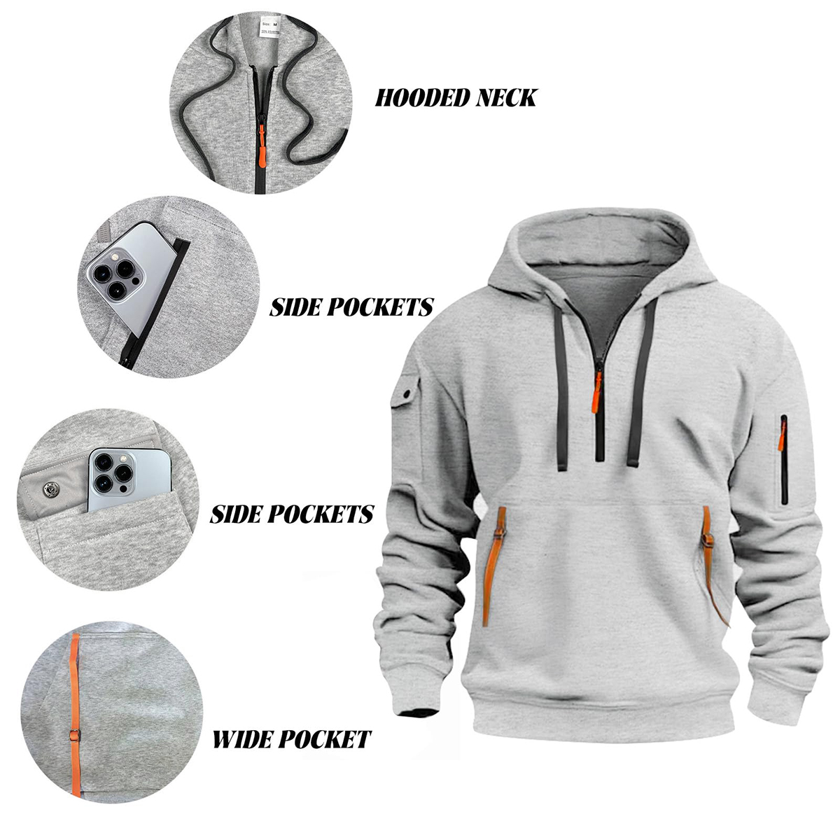Manfrotto Photography Videography Exclusive Logo Fashion Hoodie Half Zipper BLNP170724A1MFTHHZ