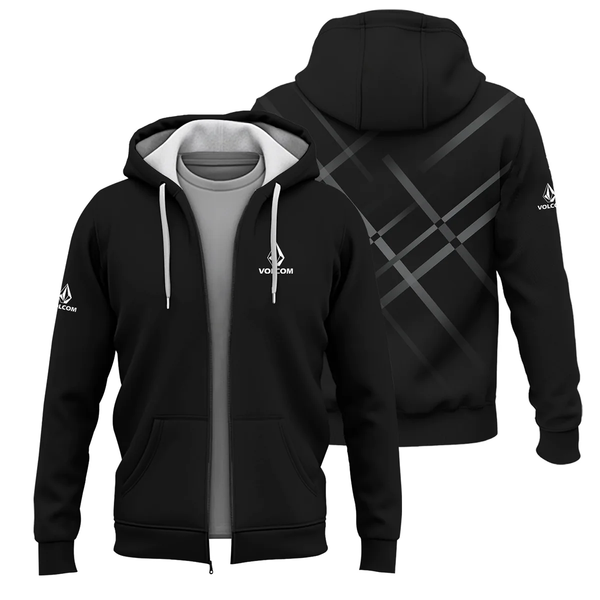 Volcom Outdoor Clothing Brand Exclusive Logo Zipper Hoodie BLBR291124A3VC