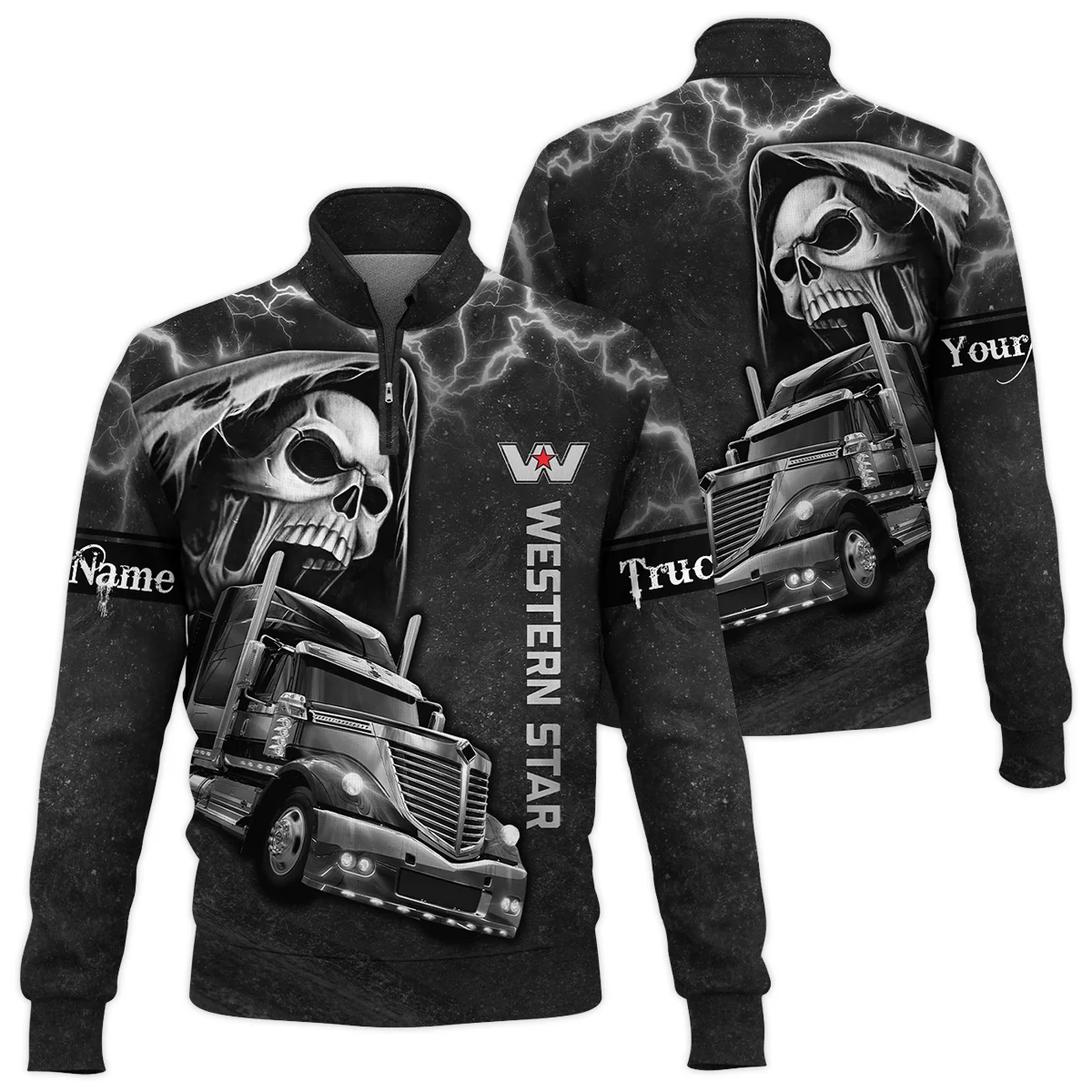 Western Star Gift For Trucker Quarter-Zip Jacket All Over Prints BLT22125WSQTZ