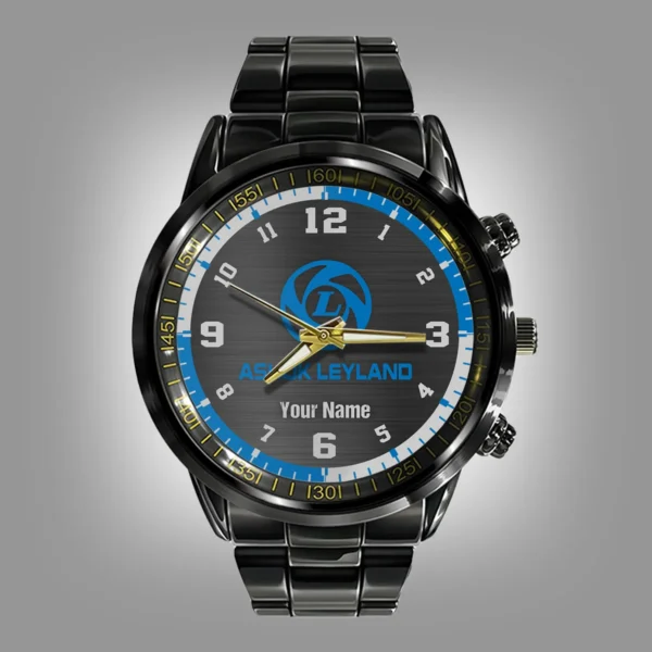 Ashok Leyland Black Stainless Steel Watch Gift For Truckers BLT6325AL