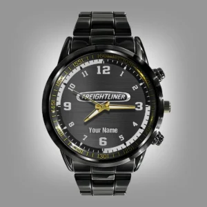Freightliner Black Stainless Steel Watch Gift For Truckers BLT6325FRE