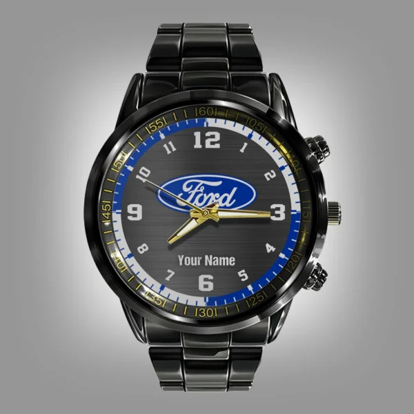 Ford Trucks Black Stainless Steel Watch Gift For Truckers BLT6325FT