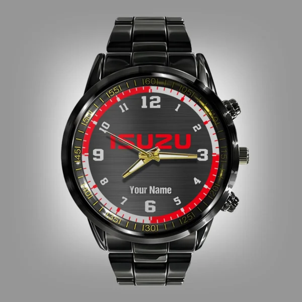Isuzu Trucks Black Stainless Steel Watch Gift For Truckers BLT6325ISZ