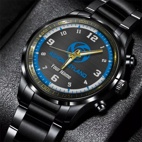 Ashok Leyland Black Stainless Steel Watch Gift For Truckers BLT6325AL
