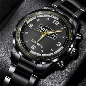 Autocar Trucks Black Stainless Steel Watch Gift For Truckers BLT6325ATC