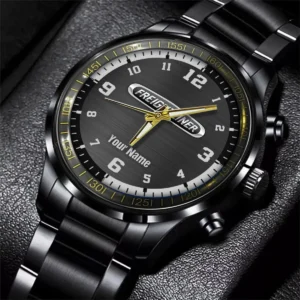 Freightliner Black Stainless Steel Watch Gift For Truckers BLT6325FRE