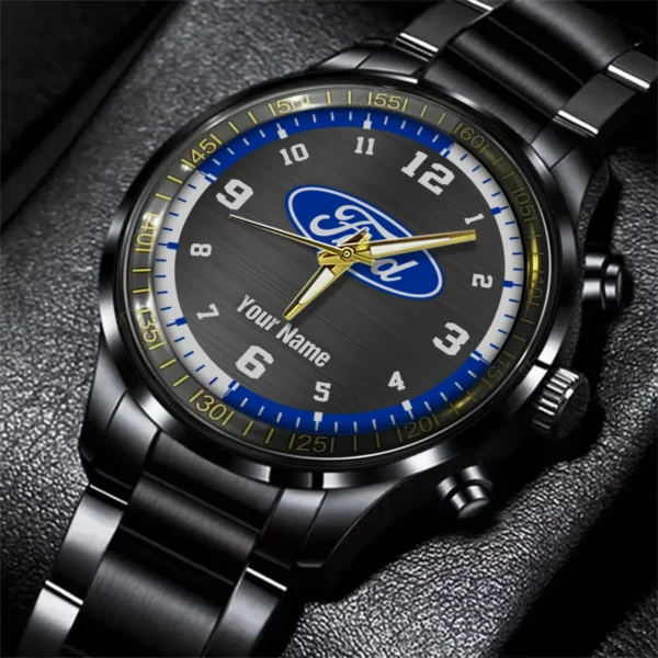 Ford Trucks Black Stainless Steel Watch Gift For Truckers BLT6325FT