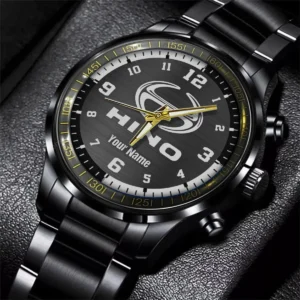 Hino Motors Black Stainless Steel Watch Gift For Truckers BLT6325HN