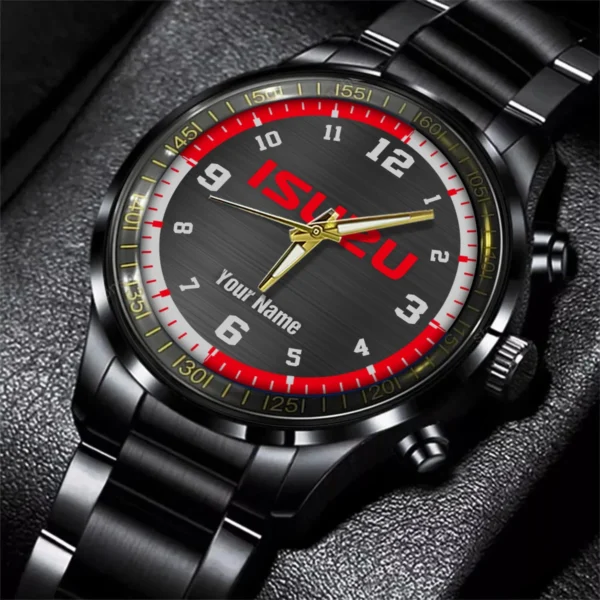Isuzu Trucks Black Stainless Steel Watch Gift For Truckers BLT6325ISZ