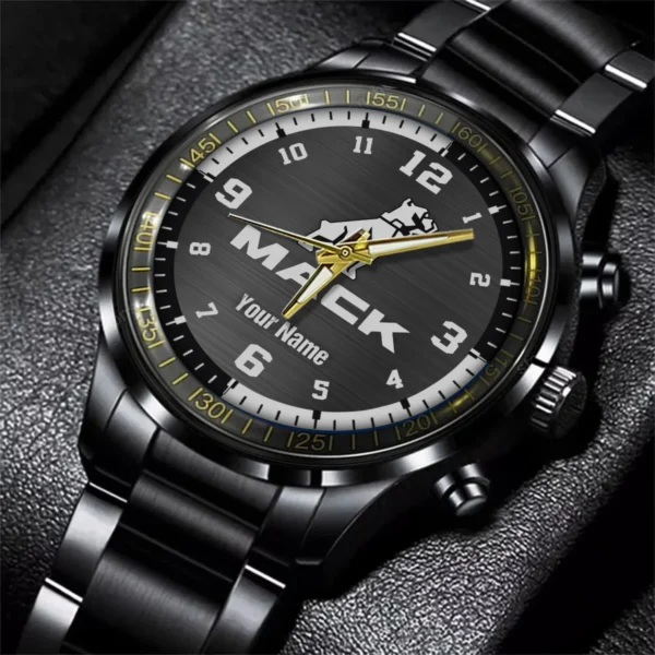 Mack Trucks Black Stainless Steel Watch Gift For Truckers BLT6325MT