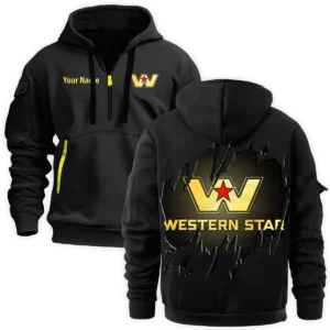 Western Star Gift For Truckers Exclusive Logo Fashion Hoodie Half Zipper BLT5325A2WS