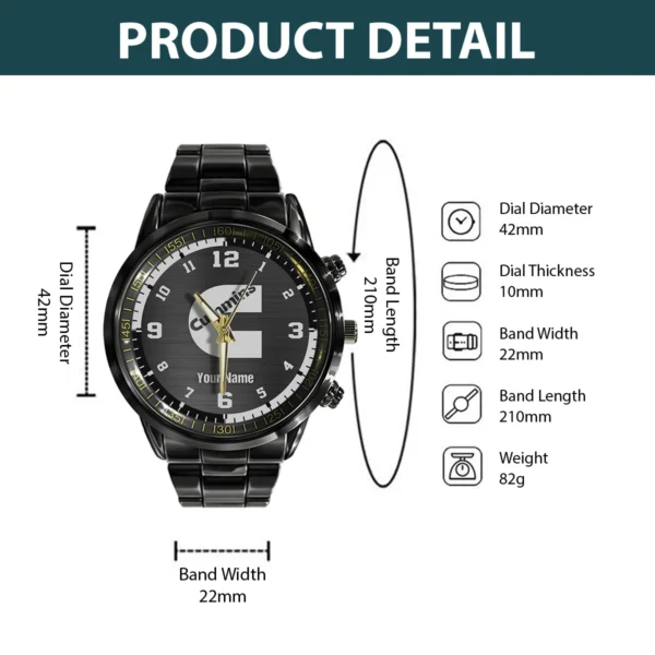 Cummins Black Stainless Steel Watch Gift For Truckers BLT6325CM