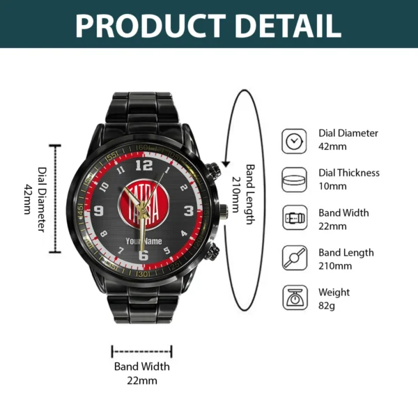 Tatra Trucks Black Stainless Steel Watch Gift For Truckers BLT6325TT