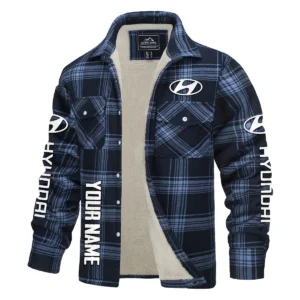Hyundai Trucks Gift For Truckers Exclusive Logo Plaid Sweatshirt Jacket BLT4325A1HD