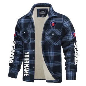 Scania Gift For Truckers Exclusive Logo Plaid Sweatshirt Jacket BLT4325A1SCA