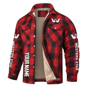 Western Star Gift For Truckers Exclusive Logo Plaid Sweatshirt Jacket BLT4325A1WS