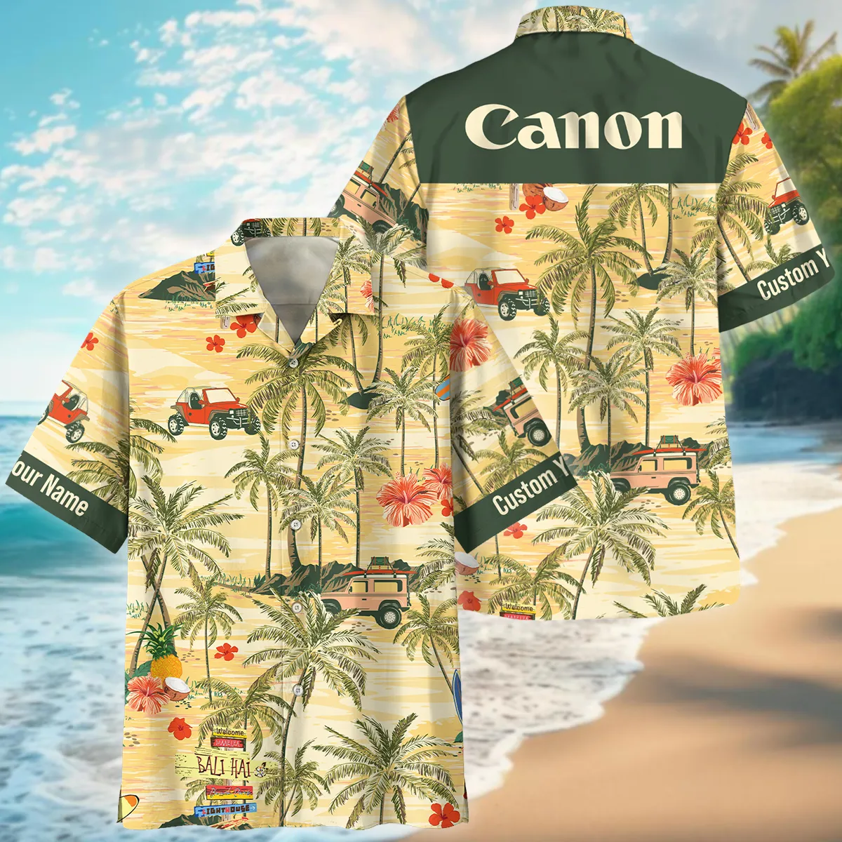 Canon Car and Spring Floral Photography Summer Pattern Oversized Hawaiian Shirt All Over Prints Gift Loves BL1125A50CNHW