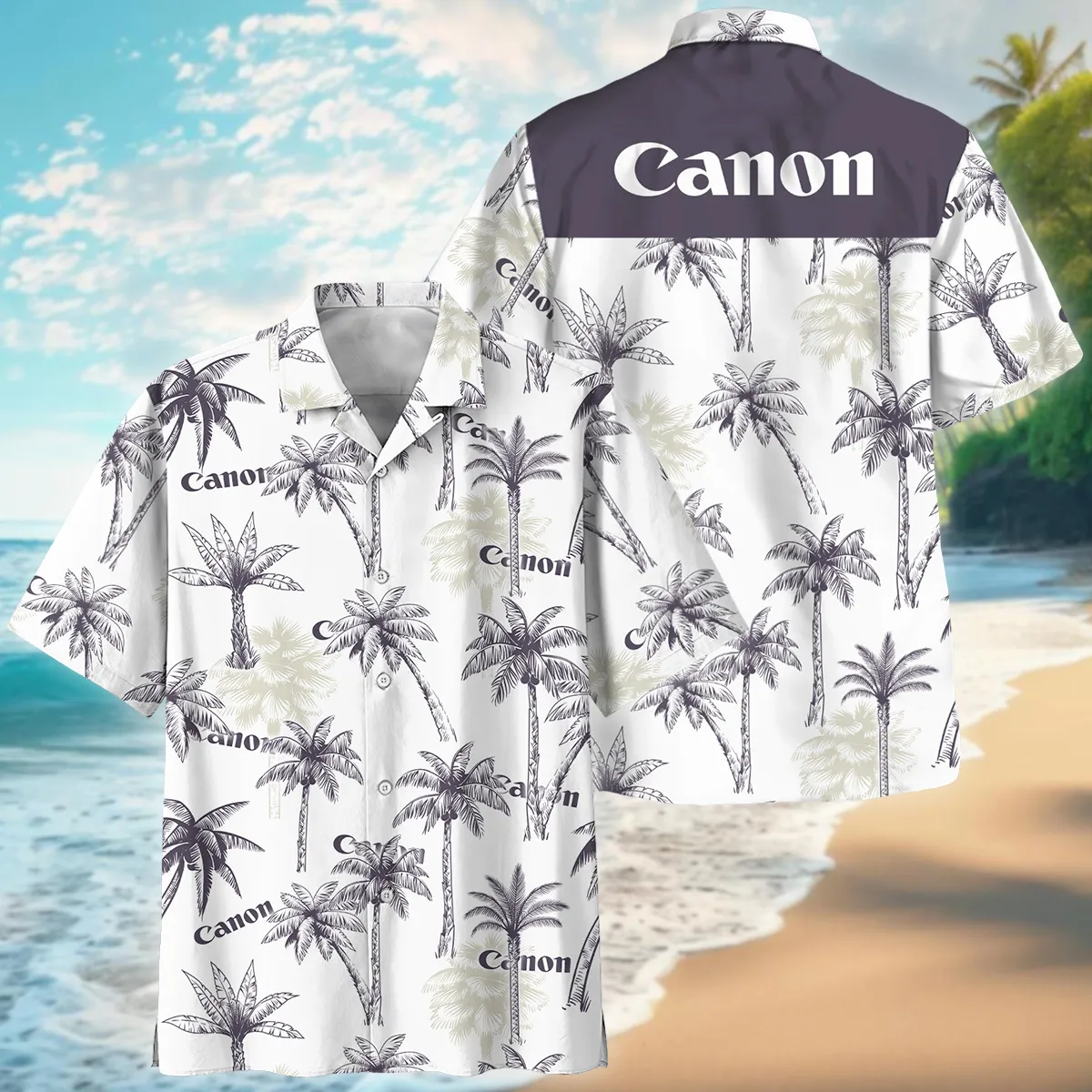 Canon Exotic Nature Palm Trees Photography Summer Pattern Oversized Hawaiian Shirt All Over Prints Gift Loves BL1125A21CNHW