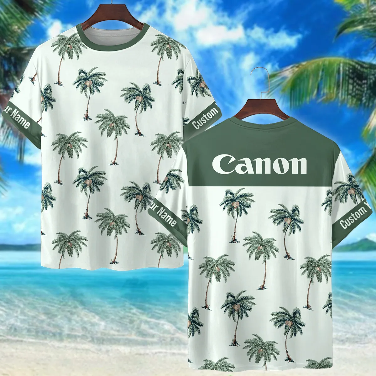 Canon Hand Drawn Tropical Palm Photography Summer Pattern Premium T-Shirt All Over Prints Gift Loves BL1125A59CNTS