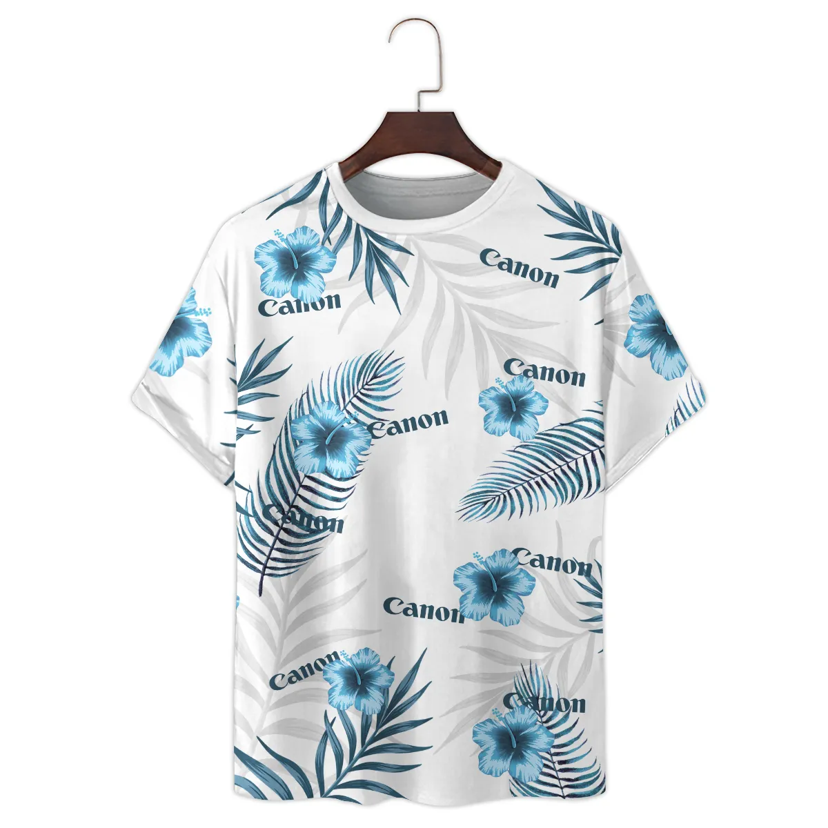 Canon Hibiscus Palm Leaves Photography Summer Pattern Premium T-Shirt All Over Prints Gift Loves BL1125A4CNTS