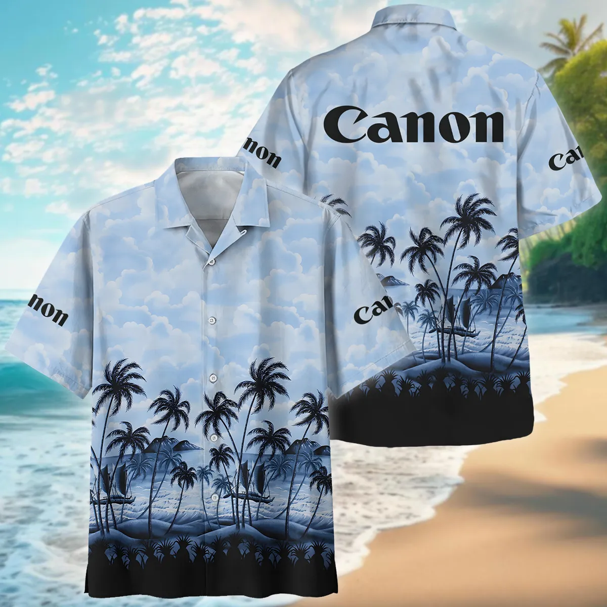 Canon Island Palm And Cloud Photography Summer Pattern Oversized Hawaiian Shirt All Over Prints Gift Loves BL1125A11CNHW