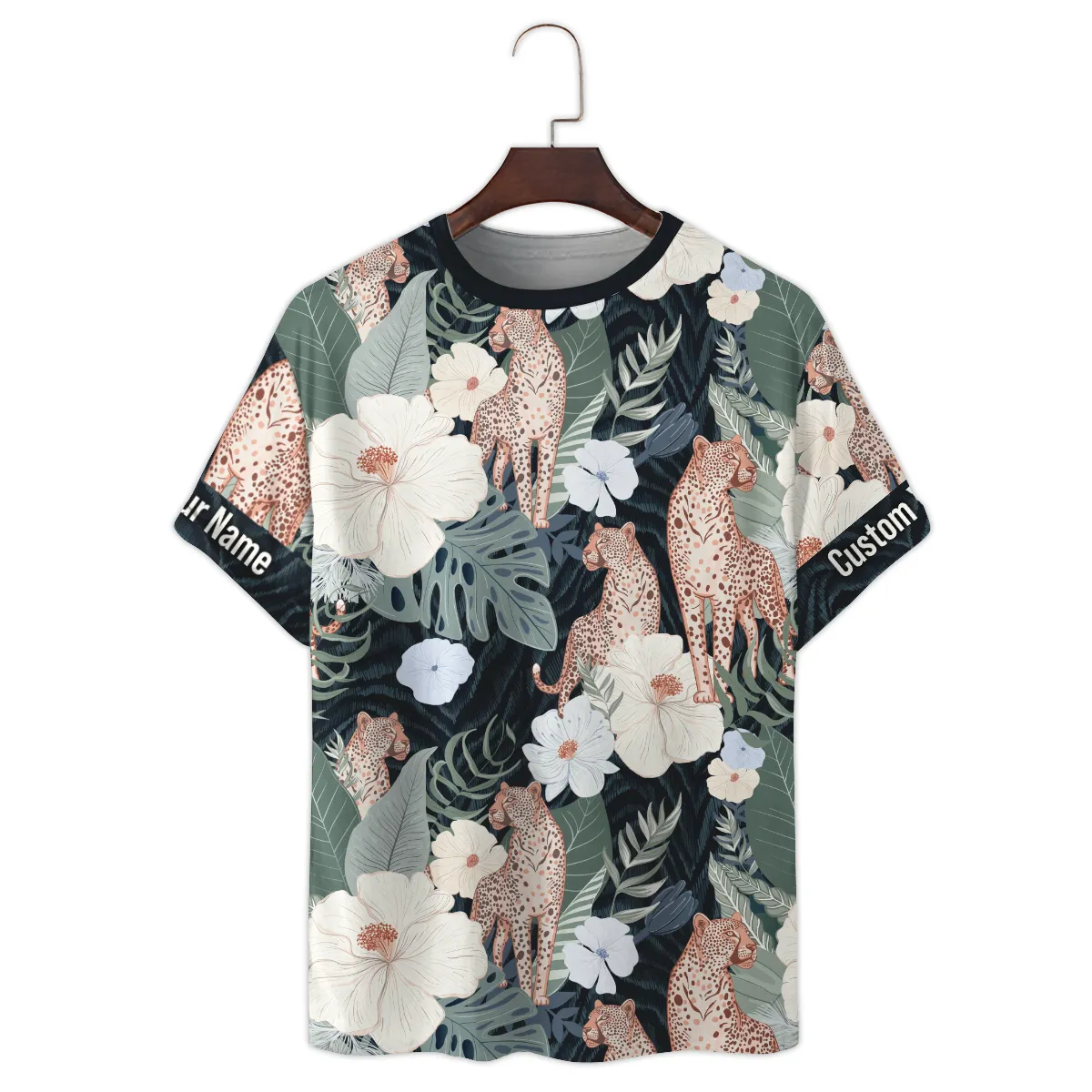 Canon Leopards And Tropical Flowers Photography Summer Pattern Premium T-Shirt All Over Prints Gift Loves BL1125A61CNTS