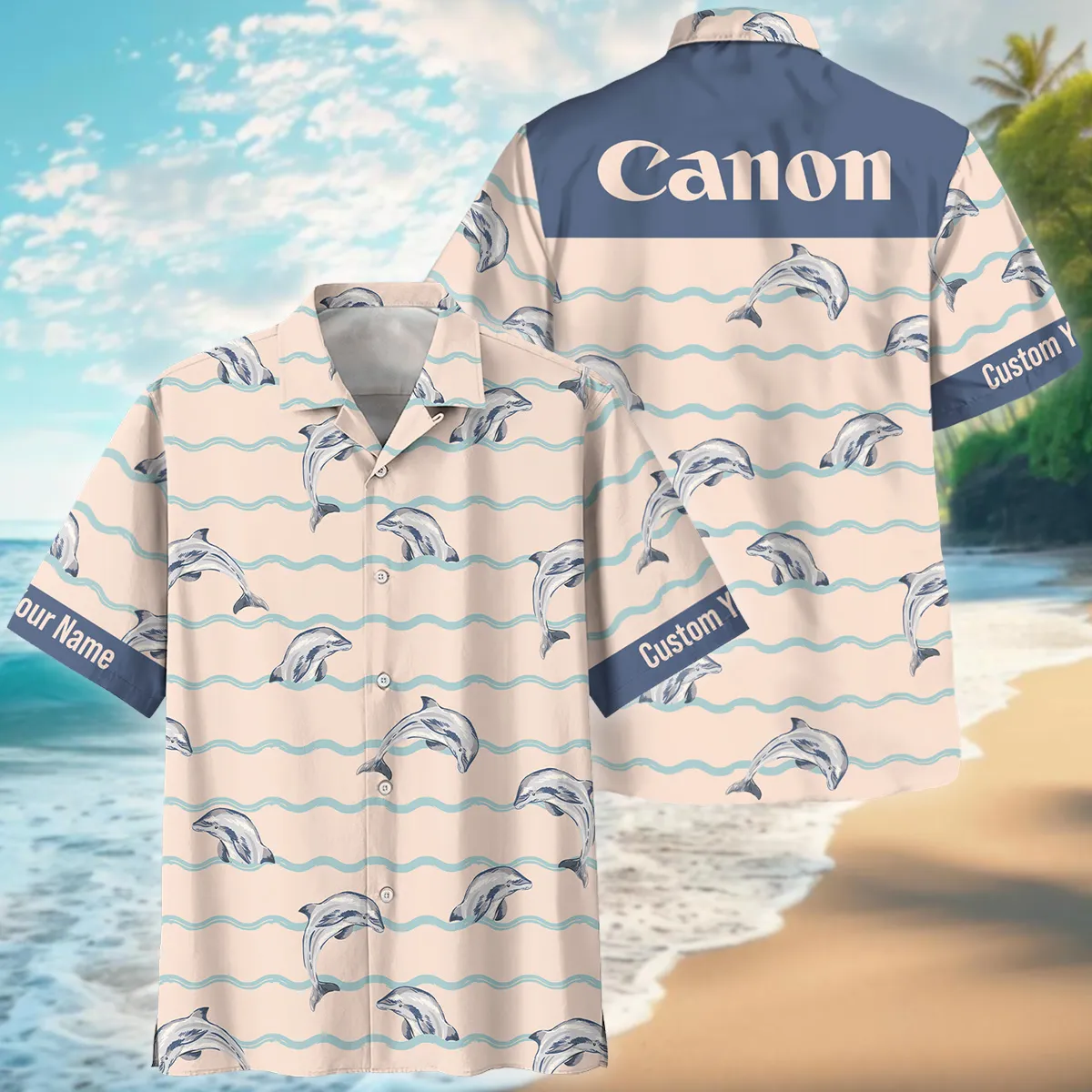 Canon Ocean Wave Jumping Dolphin Photography Summer Pattern Oversized Hawaiian Shirt All Over Prints Gift Loves BL1125A44CNHW