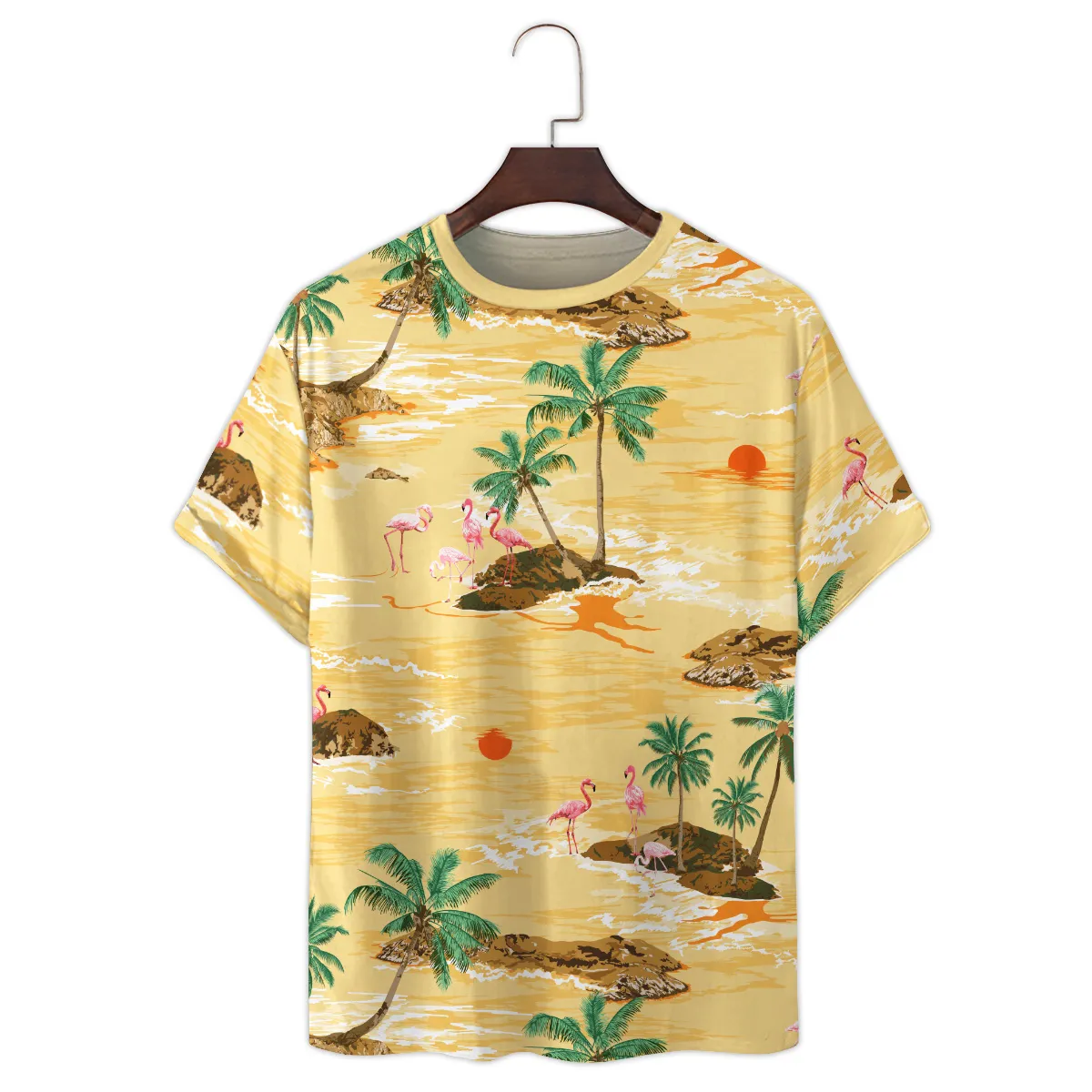 Canon Palm Island With Flamingo Photography Summer Pattern Premium T-Shirt All Over Prints Gift Loves BL1125A53CNTS