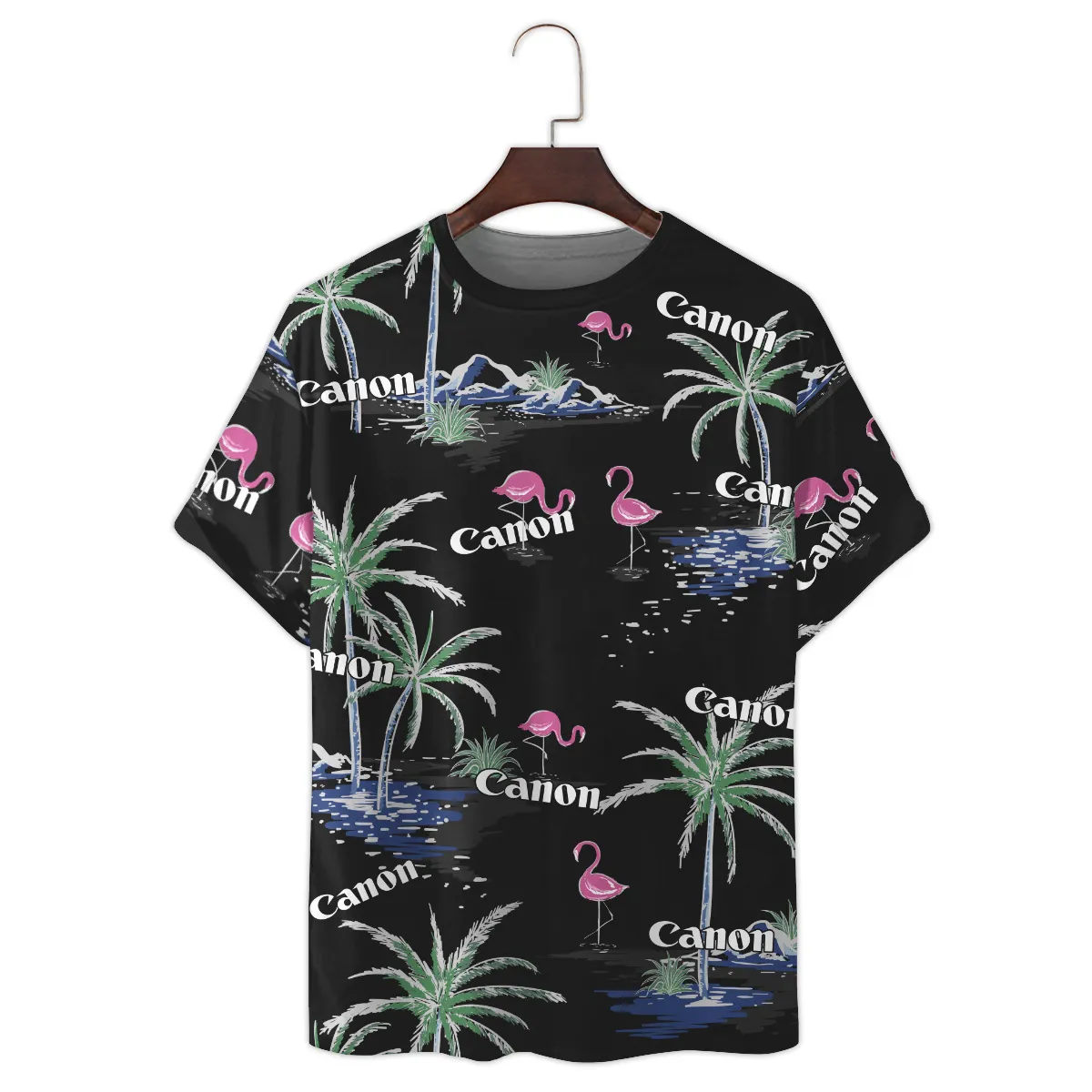 Canon Summer Night Palm Flamingo Photography Summer Pattern Premium T-Shirt All Over Prints Gift Loves BL1125A34CNTS