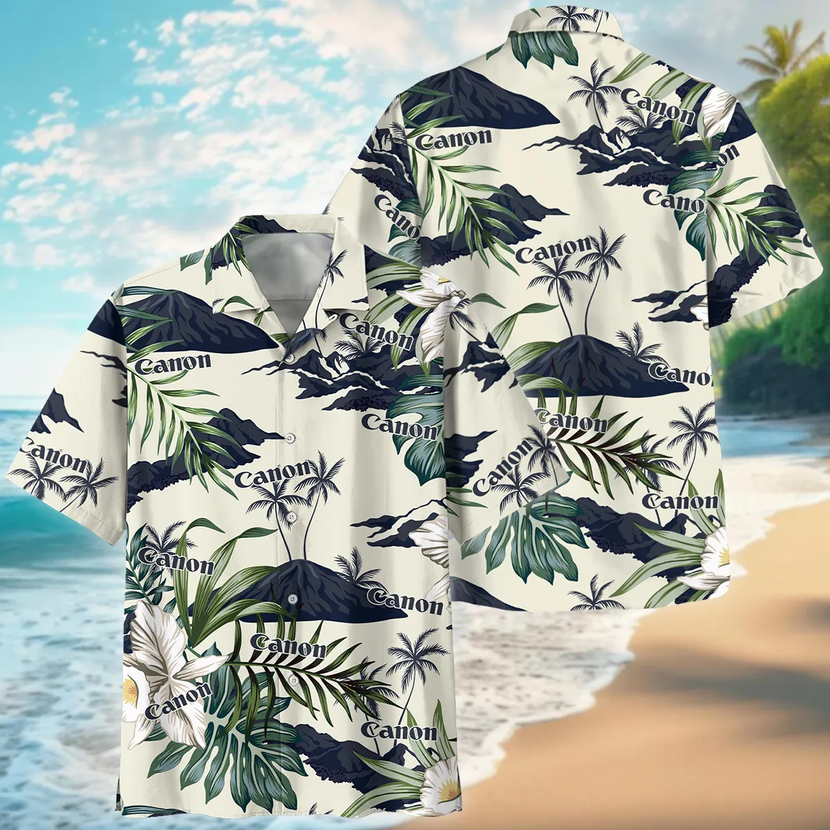 Canon Tropical Palm Leaves Floral Photography Summer Pattern Oversized Hawaiian Shirt All Over Prints Gift Loves BL1125A31CNHW