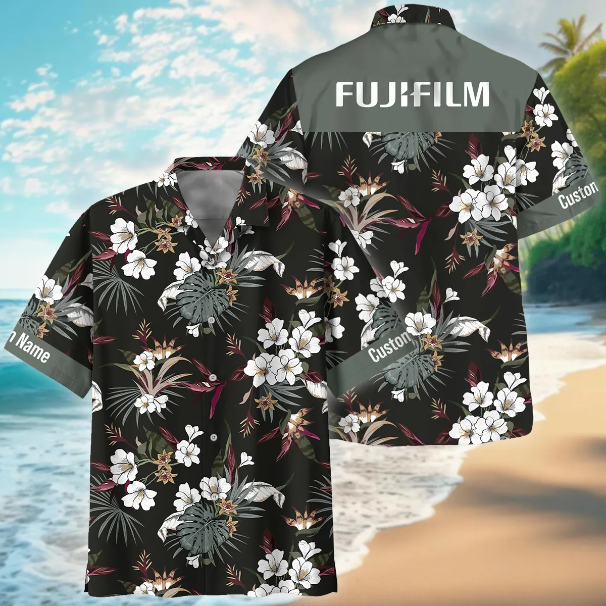 Fujifilm Artistic Dark Tropical Pattern Photography Summer Pattern Oversized Hawaiian Shirt All Over Prints Gift Loves BL1125A28FJFHW