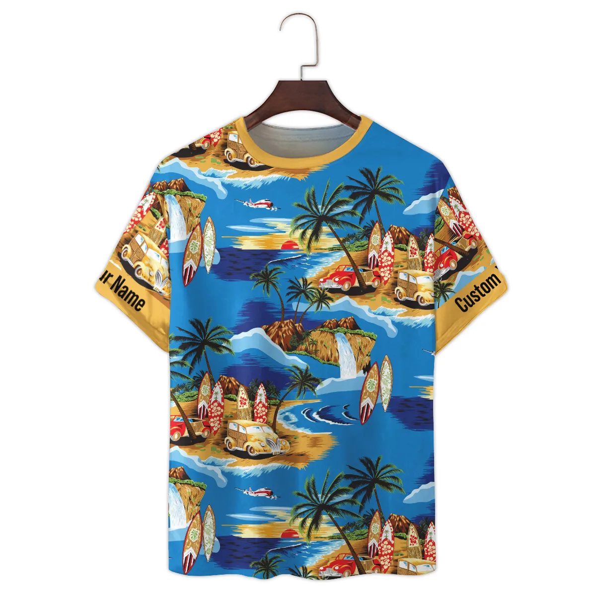 Fujifilm Cars Surfboards Beach Shore Photography Summer Pattern Premium T-Shirt All Over Prints Gift Loves BL1125A37FJFTS