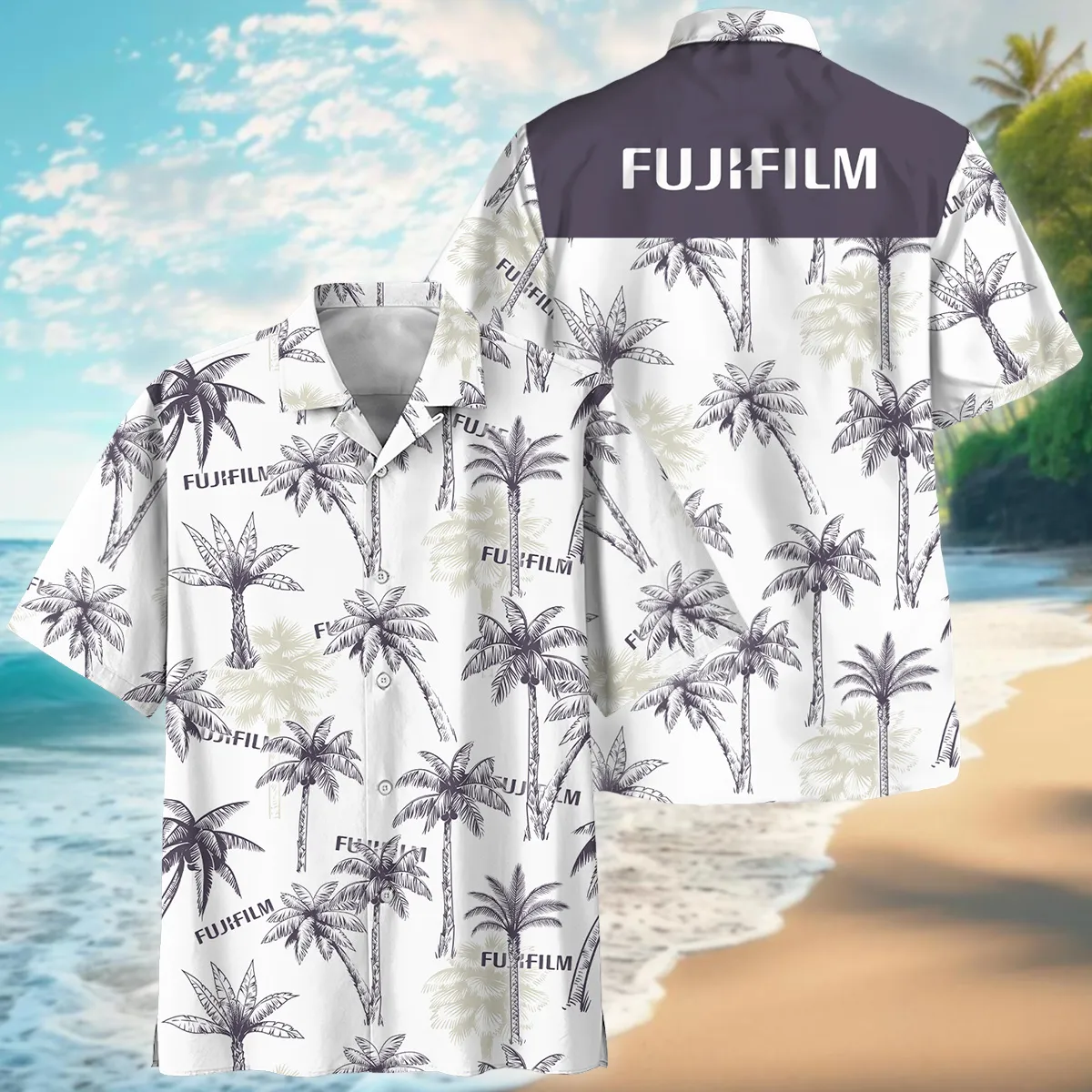 Fujifilm Exotic Nature Palm Trees Photography Summer Pattern Oversized Hawaiian Shirt All Over Prints Gift Loves BL1125A21FJFHW