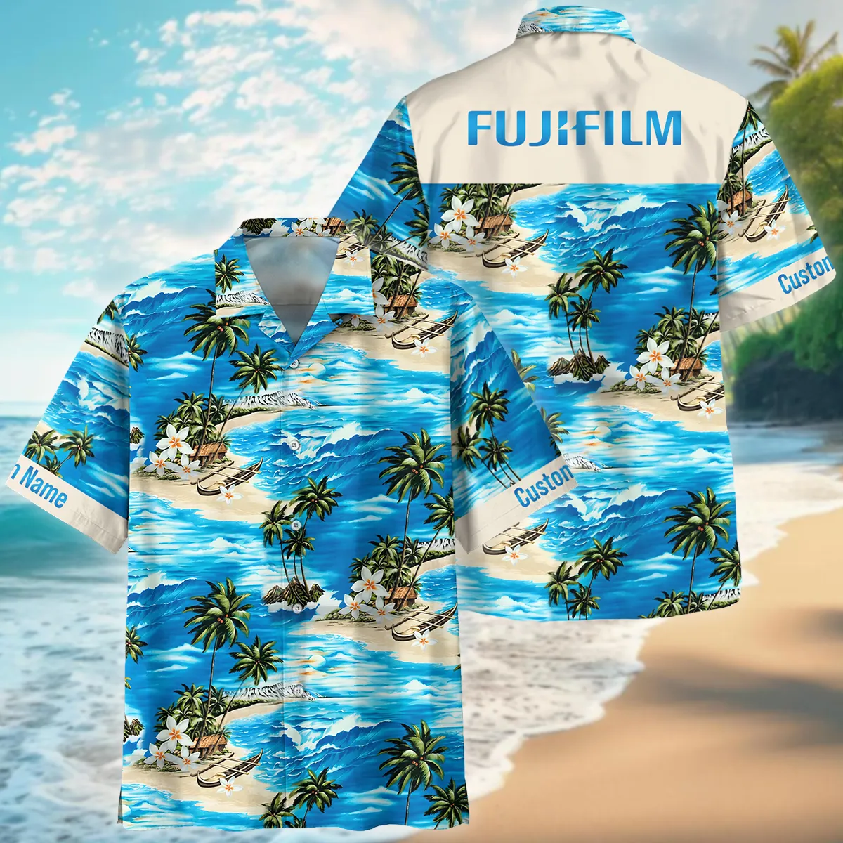 Fujifilm Island Palm Trees On The Sea Photography Summer Pattern Oversized Hawaiian Shirt All Over Prints Gift Loves BL1125A7FJFHW
