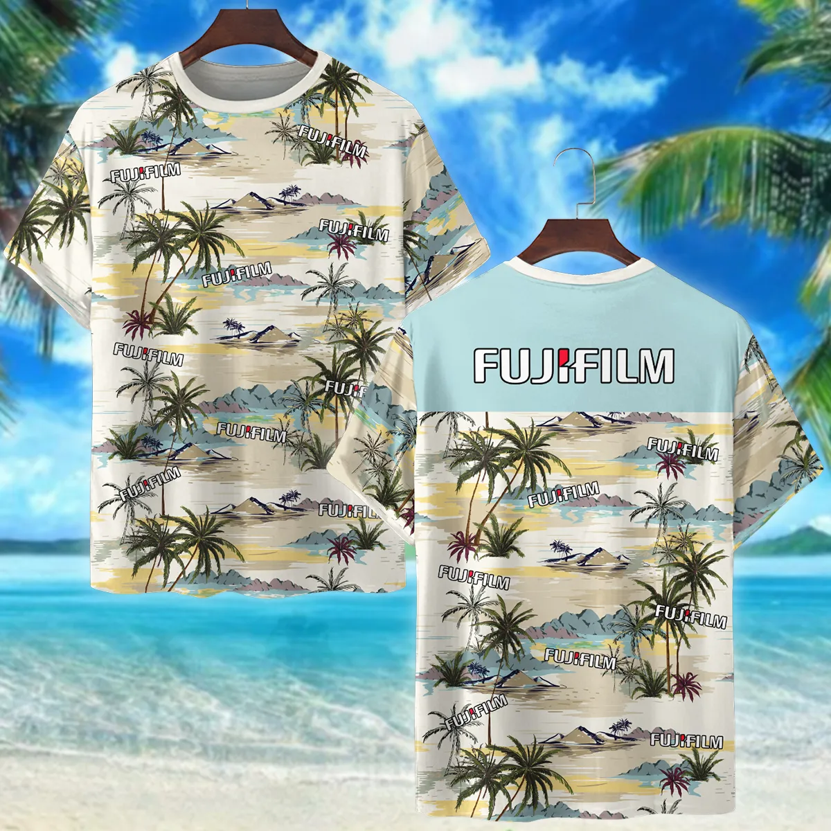 Fujifilm Island Pattern Palm Trees Photography Summer Pattern Premium T-Shirt All Over Prints Gift Loves BL1125A1FJFTS
