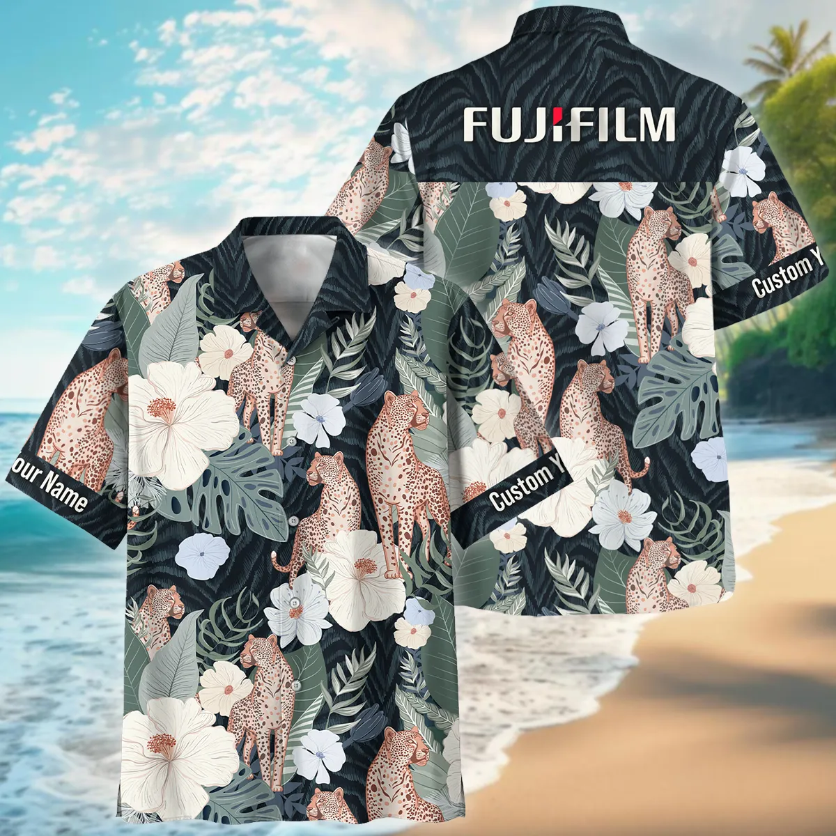 Leica Leopards And Tropical Flowers Photography Summer Pattern Premium T-Shirt All Over Prints Gift Loves BL1125A61LCTS