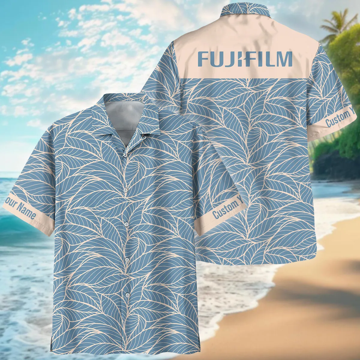 Fujifilm Outlined Leaves Minimal Style Photography Summer Pattern Oversized Hawaiian Shirt All Over Prints Gift Loves BL1125A38FJFHW