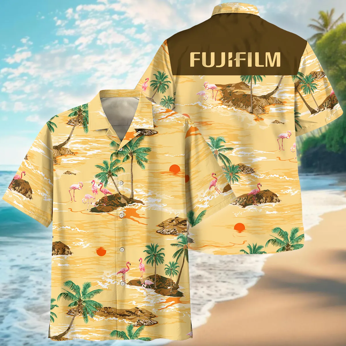 Fujifilm Palm Island With Flamingo Photography Summer Pattern Oversized Hawaiian Shirt All Over Prints Gift Loves BL1125A53FJFHW