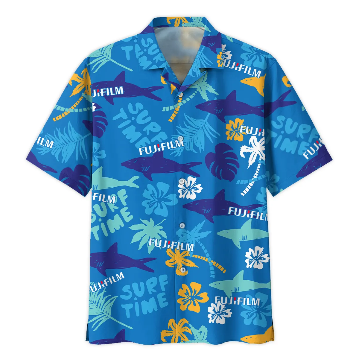Fujifilm Palm Leaf Flower Shark Photography Summer Pattern Oversized Hawaiian Shirt All Over Prints Gift Loves BL1125A42FJFHW