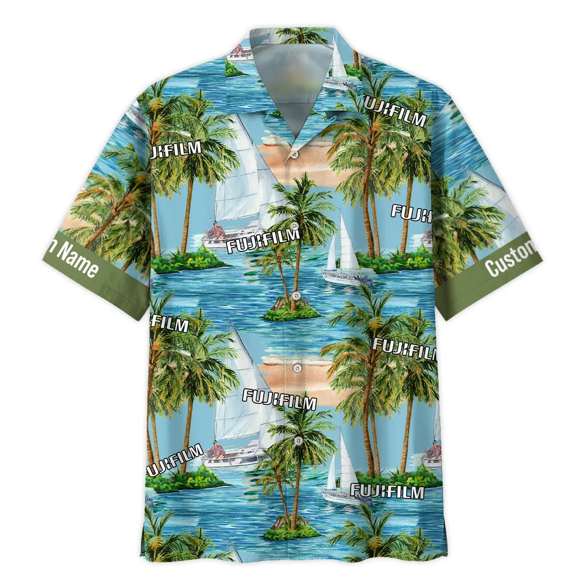 Fujifilm Palm Sailboat Turquoise Waves Photography Summer Pattern Oversized Hawaiian Shirt All Over Prints Gift Loves BL1125A35FJFHW