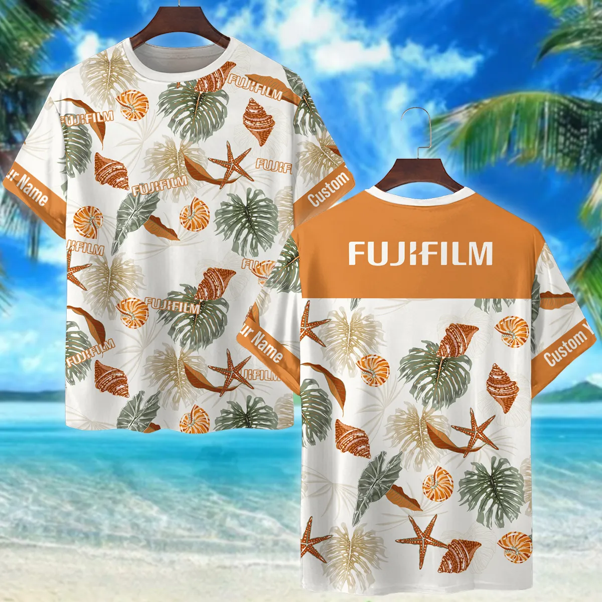 Fujifilm Sea Star And Seashell Photography Summer Pattern Premium T-Shirt All Over Prints Gift Loves BL1125A57FJFTS