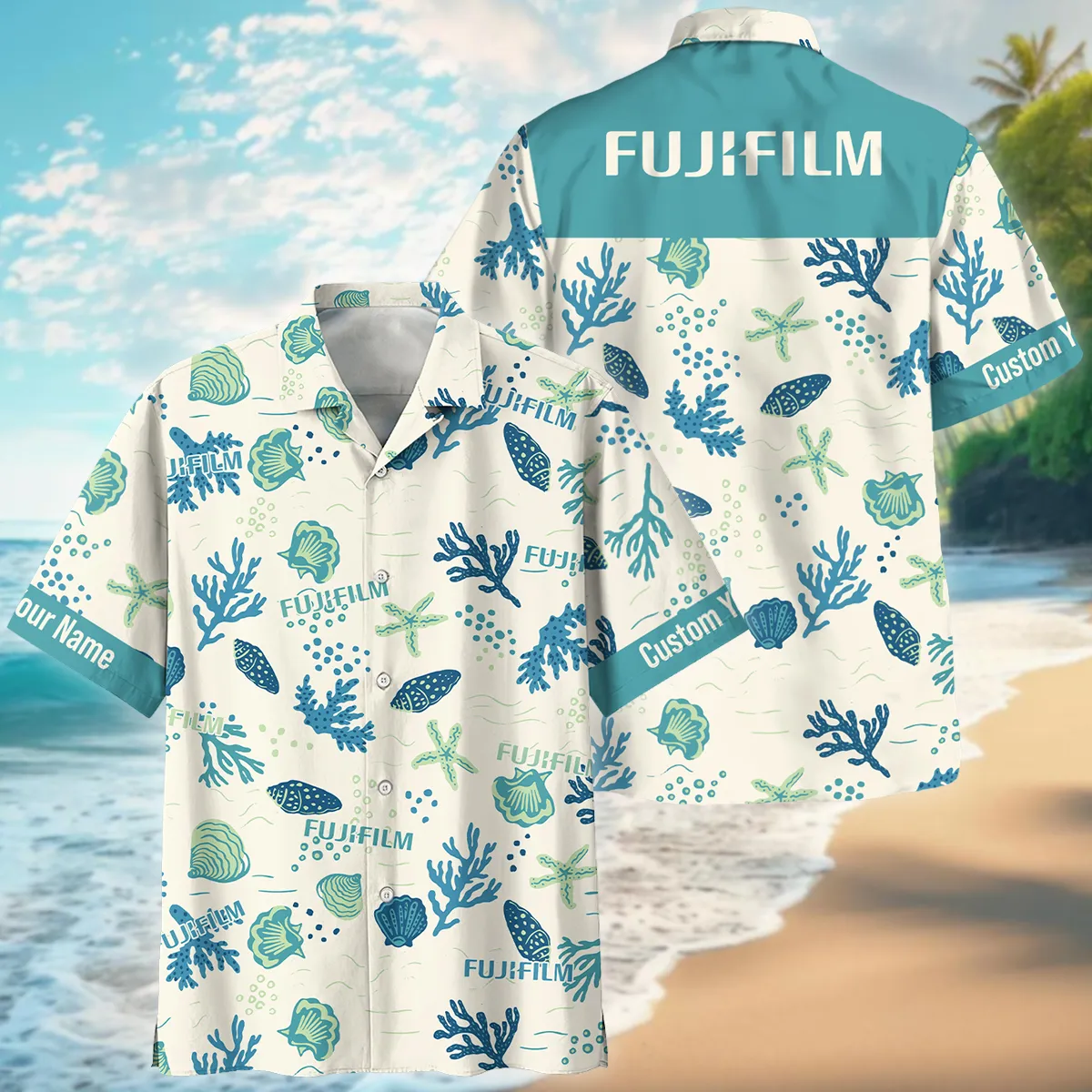 Fujifilm Shells Coral Bubbles Photography Summer Pattern Oversized Hawaiian Shirt All Over Prints Gift Loves BL1125A58FJFHW