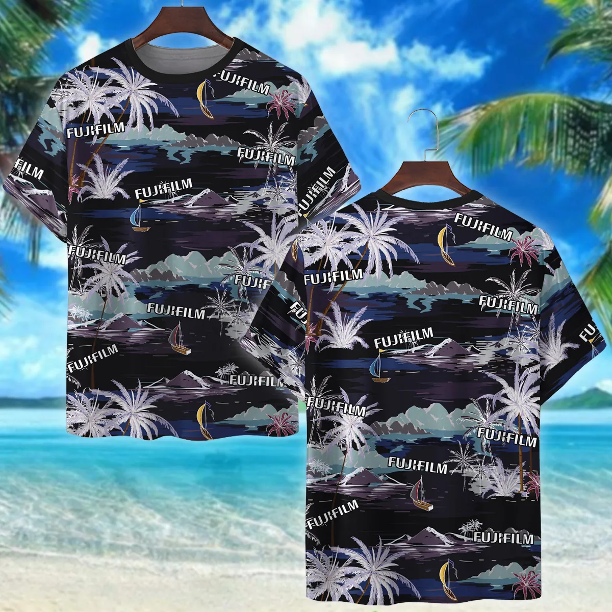 Fujifilm Summer Night Island Pattern Photography Summer Pattern Premium T-Shirt All Over Prints Gift Loves BL1125A18FJFTS
