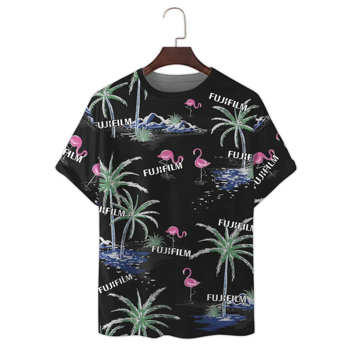 Fujifilm Summer Night Palm Flamingo Photography Summer Pattern Premium T-Shirt All Over Prints Gift Loves BL1125A34FJFTS