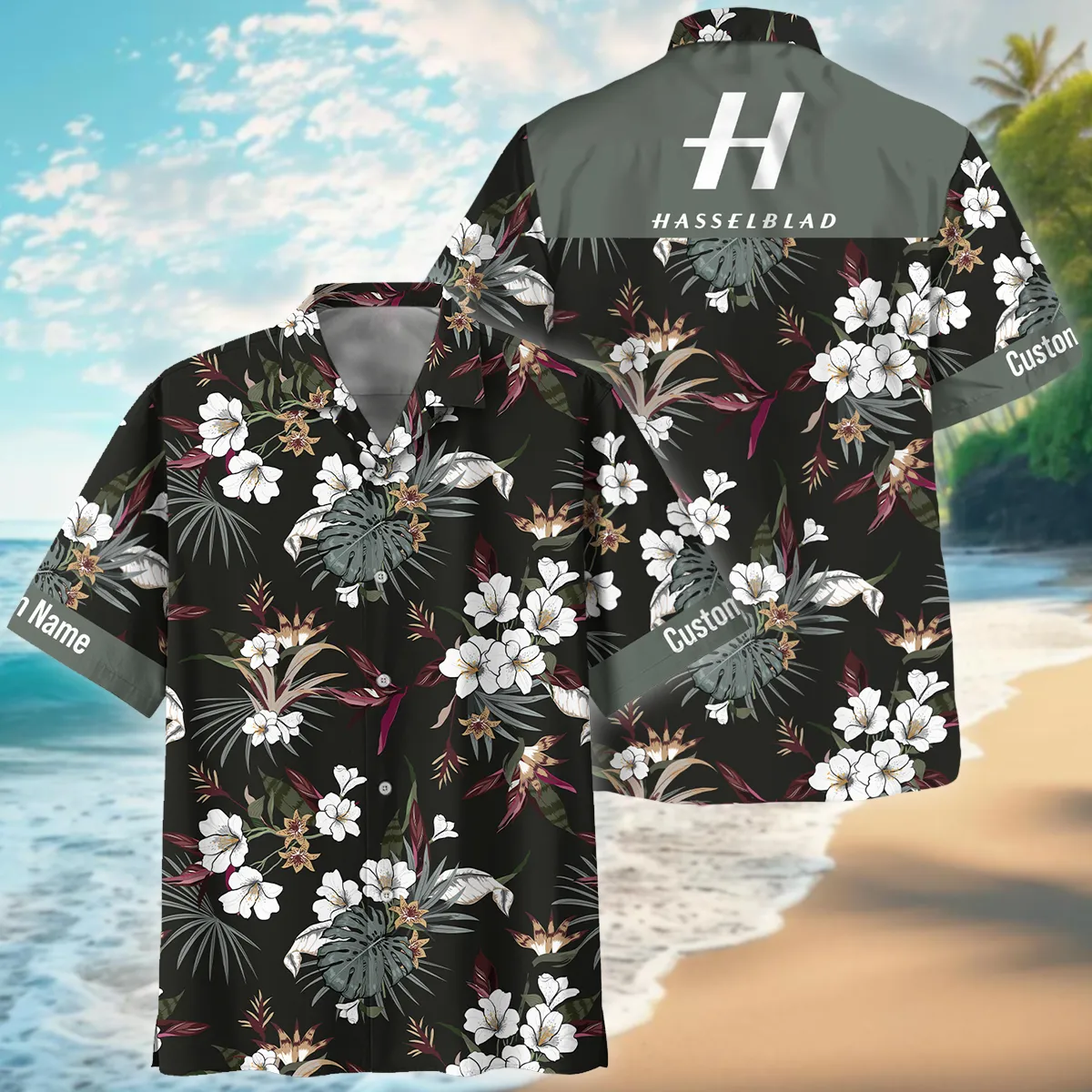 Hasselblad Artistic Dark Tropical Pattern Photography Summer Pattern Oversized Hawaiian Shirt All Over Prints Gift Loves BL1125A28HSBHW