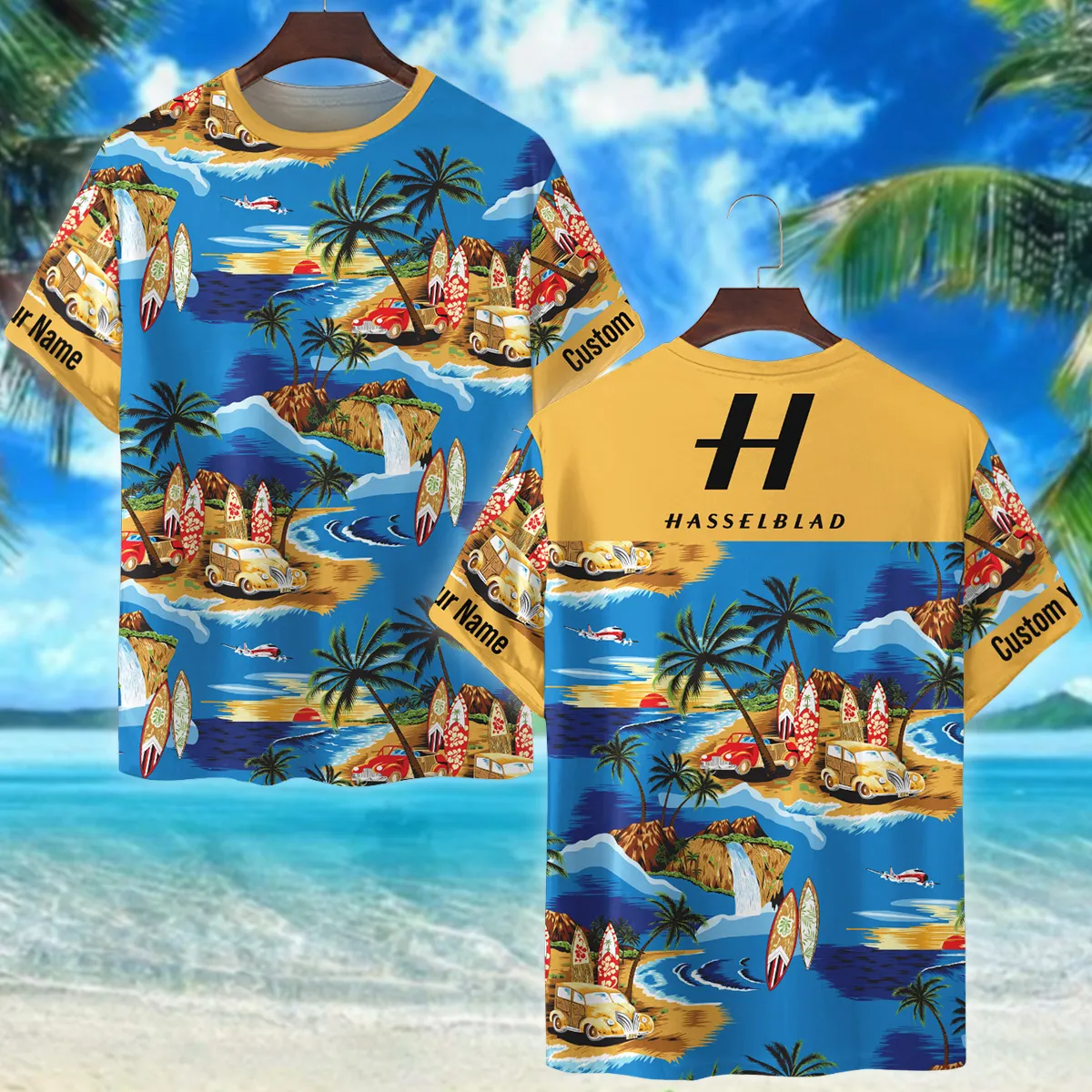 Hasselblad Cars Surfboards Beach Shore Photography Summer Pattern Premium T-Shirt All Over Prints Gift Loves BL1125A37HSBTS